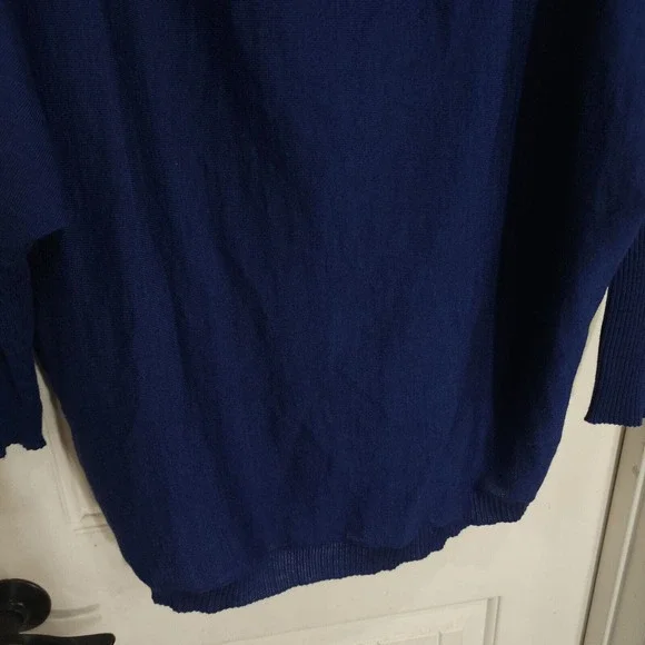 Eileen Fisher Womens Top Fine Merino Jersey Wool Blue Bateau Neck Sweater Sz 1X - Picture 6 of 11